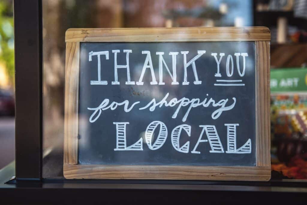 Local sign in the window