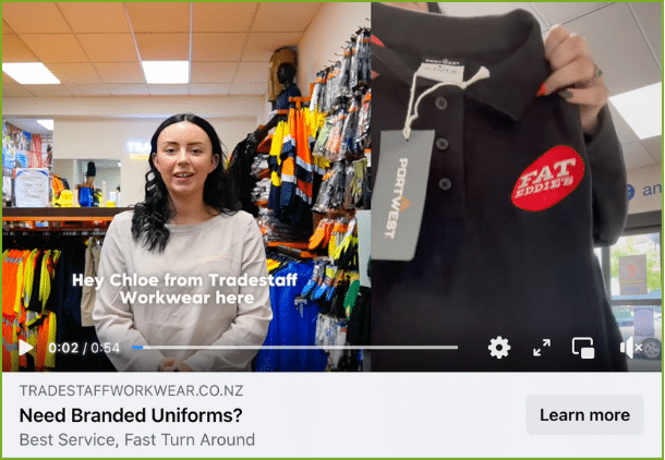 Trade Staff Workwear - Split Screen Facebook Ad